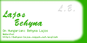 lajos behyna business card